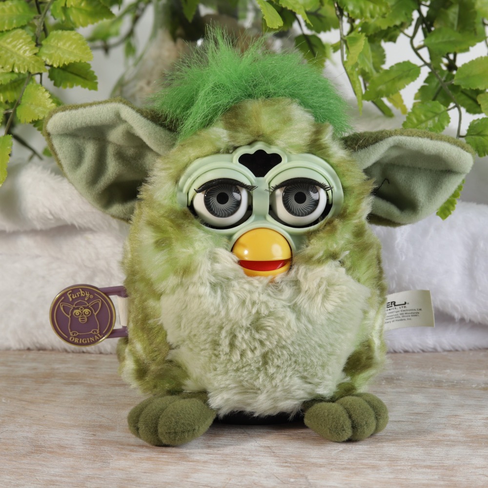 Vintage 1998 Tiger Electronics Furby Original Frog Camo Green Rare 70-800 Plush